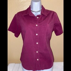 Sonoma Magenta Button Down Top